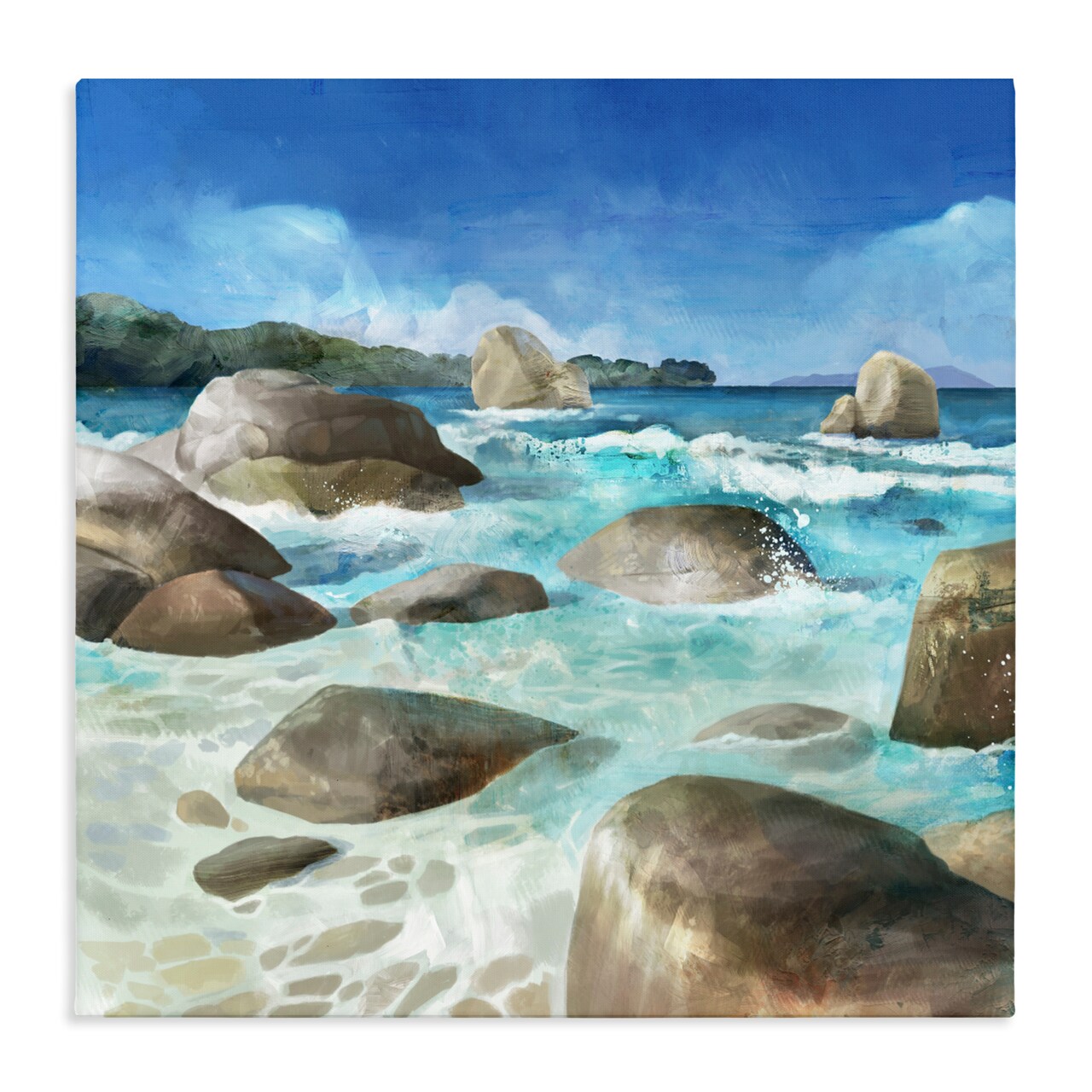 Stupell Industries Low Tide Rocks on Shore Canvas, design by Mauro Devereaux